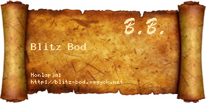 Blitz Bod névjegykártya